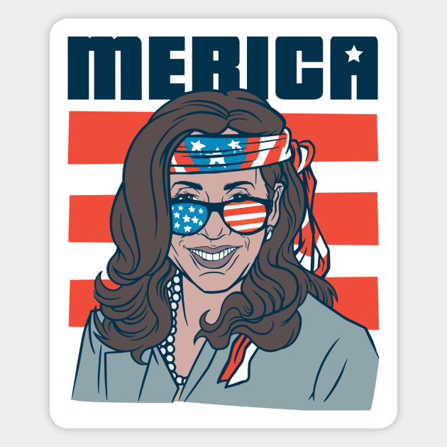 Funny Vice President Kamala Harris 4th of July Merica Magnet by SLAG_Creative